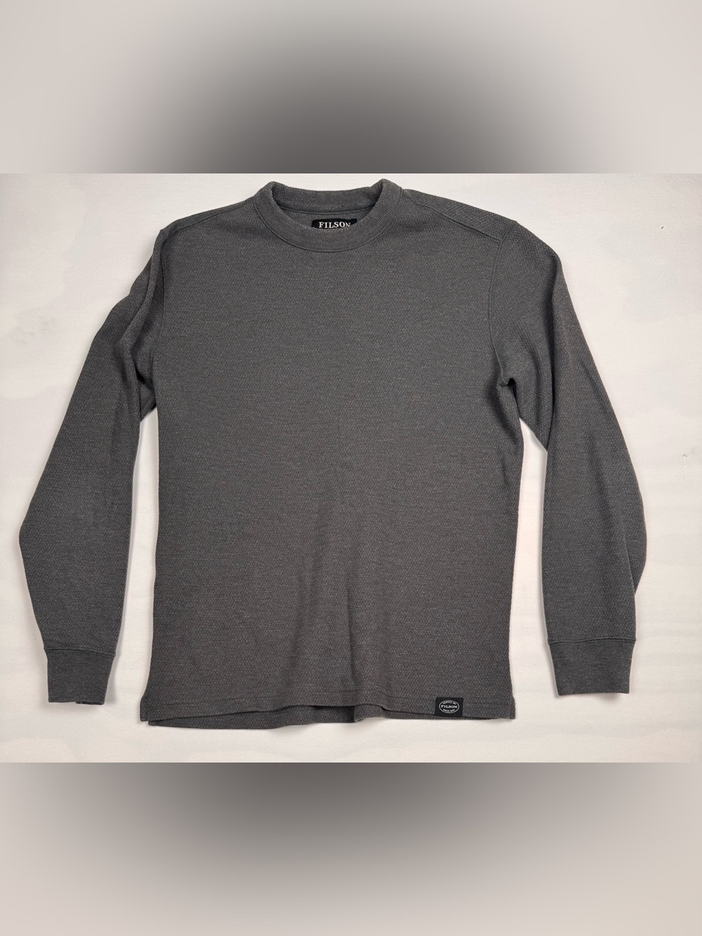 Filson Waffle Knit Long Sleeve Crewneck Thermal Charcoal Gray Men’s M